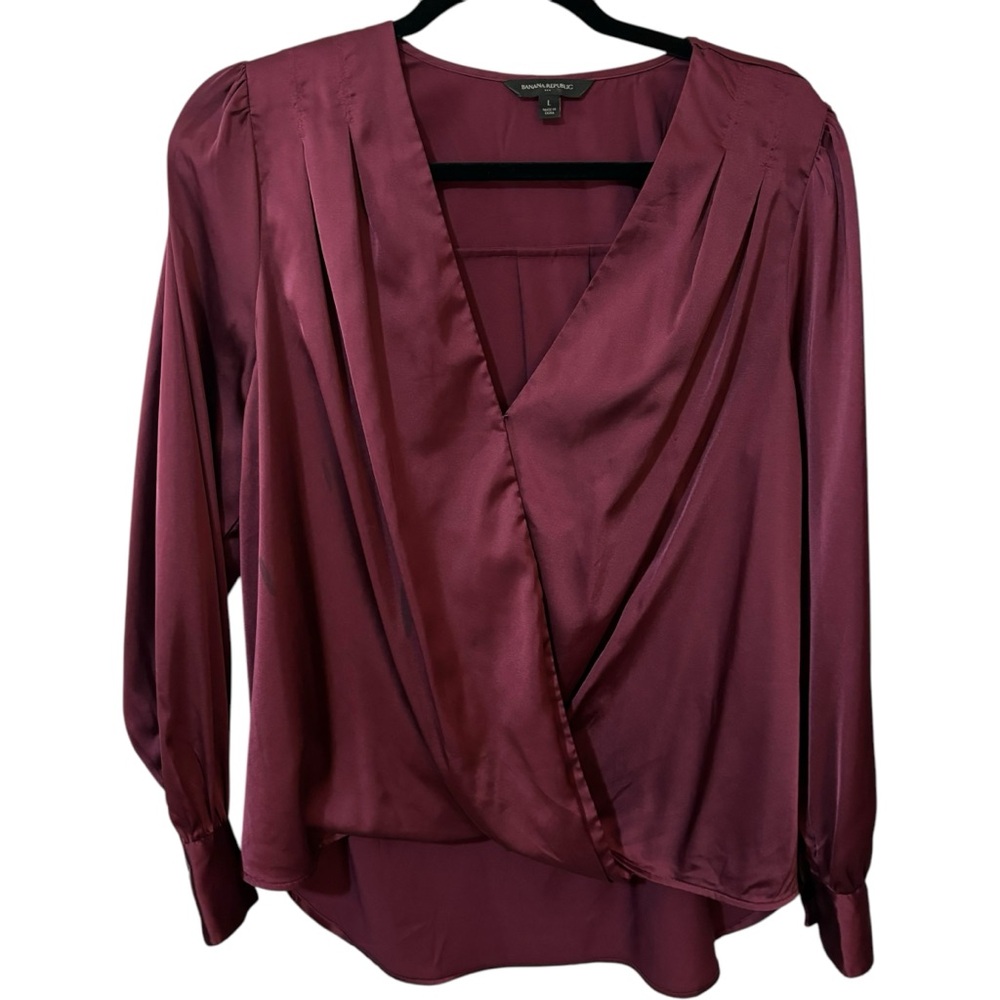 Banana Republic Satin‎ Wrap-Front Tunic - Large